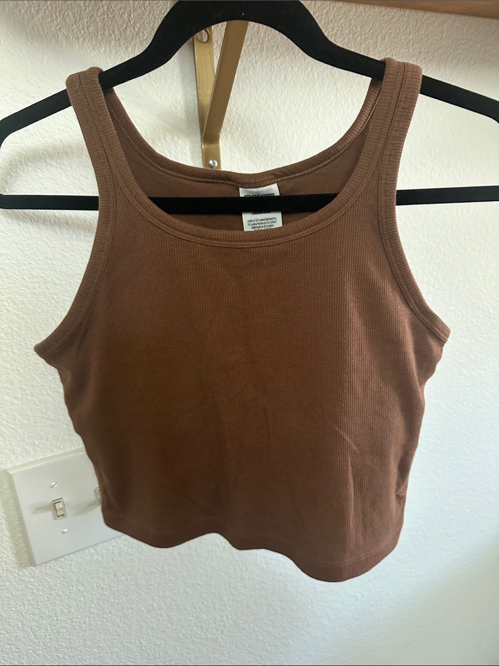 PINK Victoria's Secret Cocoa Large Ribbed Tank Top
